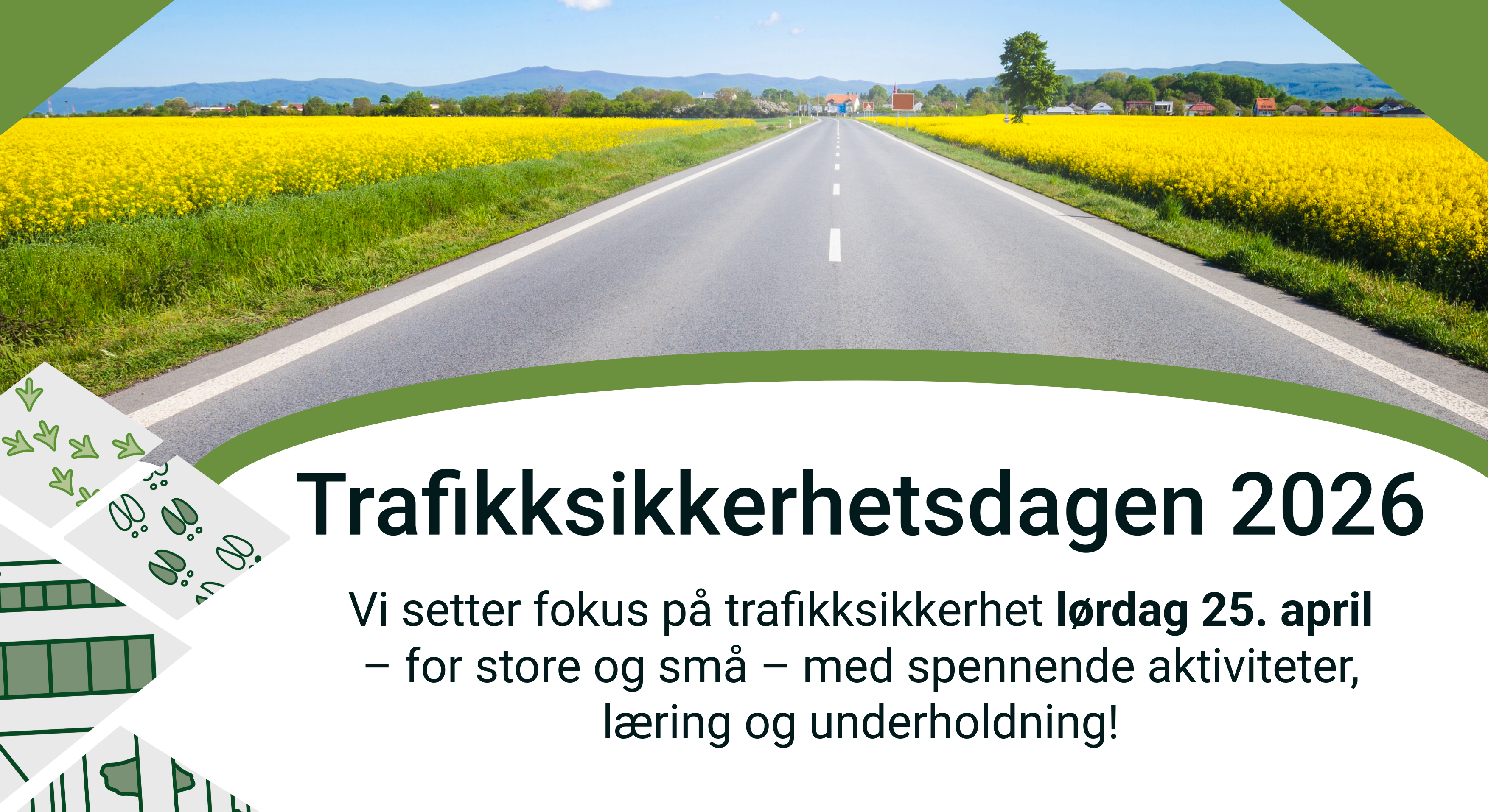 Plakat med bilde av en vei + ingress