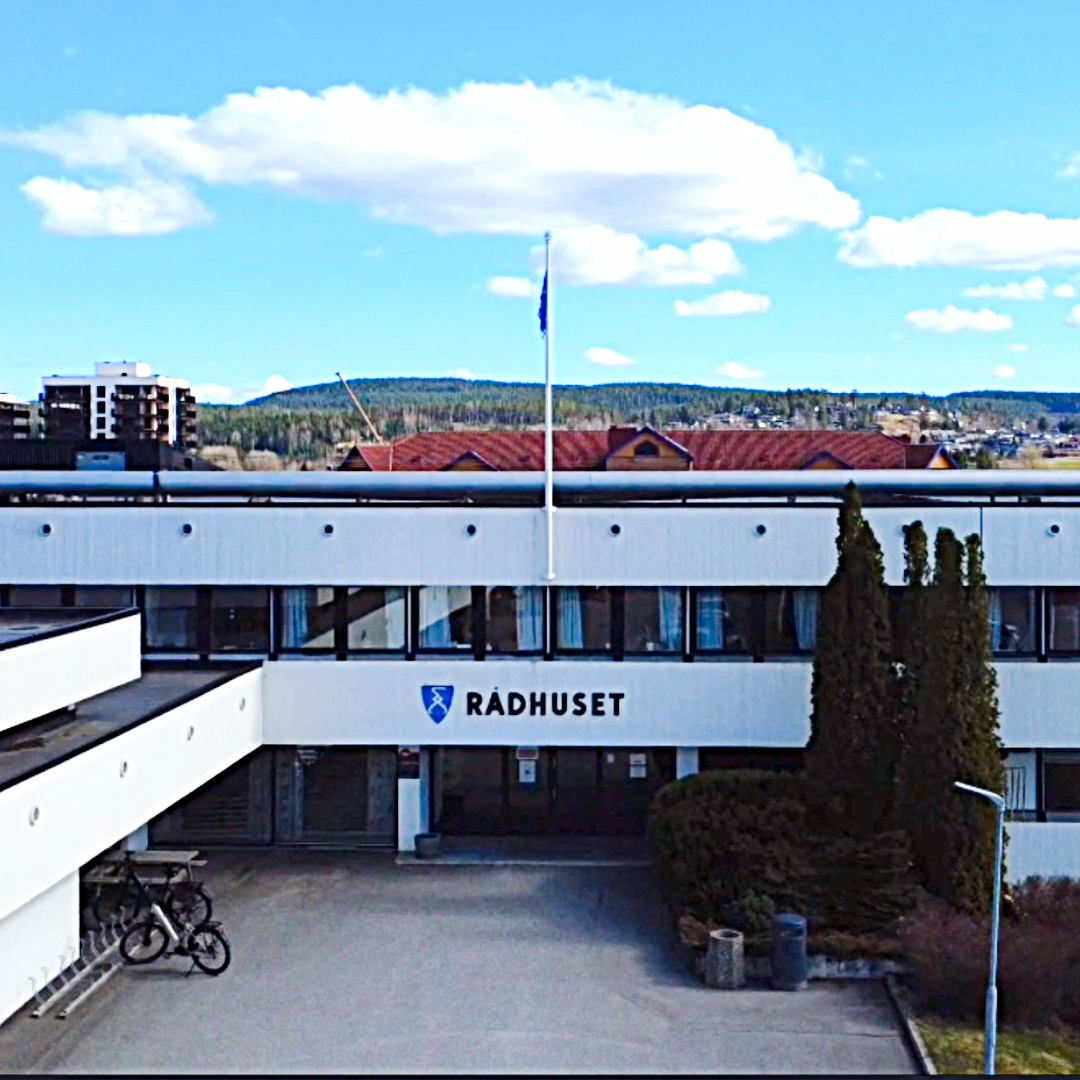 bilde av råhuset tatt fra drone